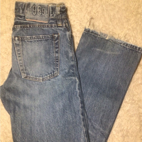 GAP 1969 Denim Blue Jeans mens Button Fly Straight Fit 31/31 Y2K - Picture 1 of 10